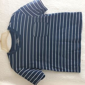 Time And Tru crew neck, striped pocket tee